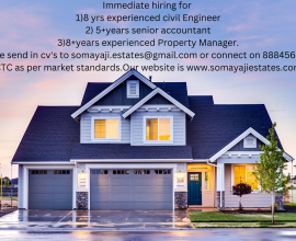 Immediate hiring for Mangalore location for  8 years experienced civil engineer as well as 8 years property manager